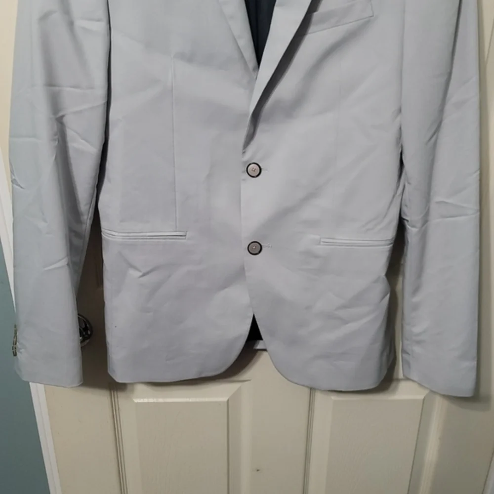Zara Comfort Suit Cool Jacket Sz 40 Spring Summer Breathable Blazer‎ Lt. Grey.